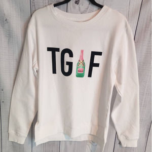Green Tea | White TGIF Weekend Wine Bottle Sweatshirt